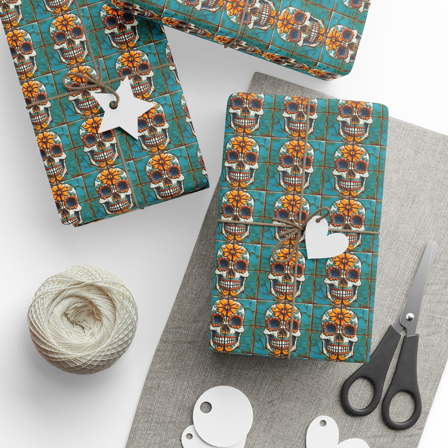 Wrapping Papers Day of the Dead Dia de Los Muertos - Sugar Skull Festive, Celebration Gift, 003