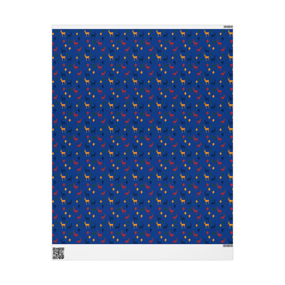 Wrapping Papers Christmas Reindeer Blue