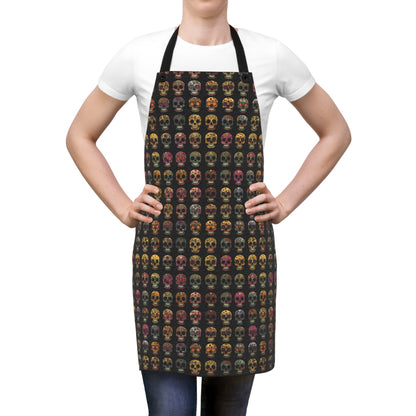 Sugar Skull Apron 05 - Day of the Dead Dia de Los Muertos Kitchen Cooking Chef Gift, Halloween Costume, Mexican Fiesta, Skull Lover, Gothic