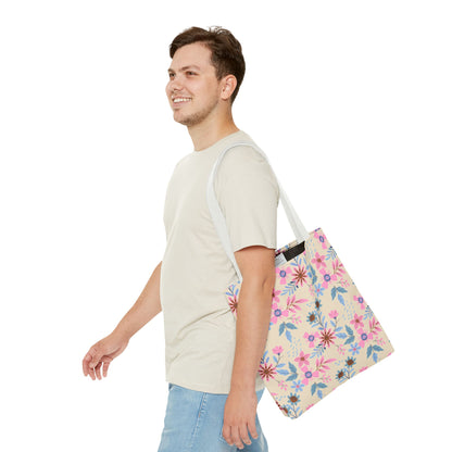 Tote Bag - Floral - Beige