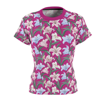 Women's Cut & Sew Tee - Flower Floret Print - Pink