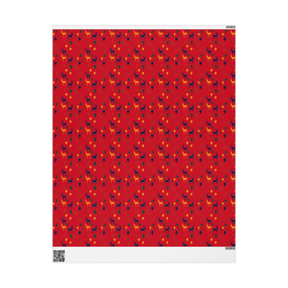 Wrapping Papers Christmas Reindeer Red