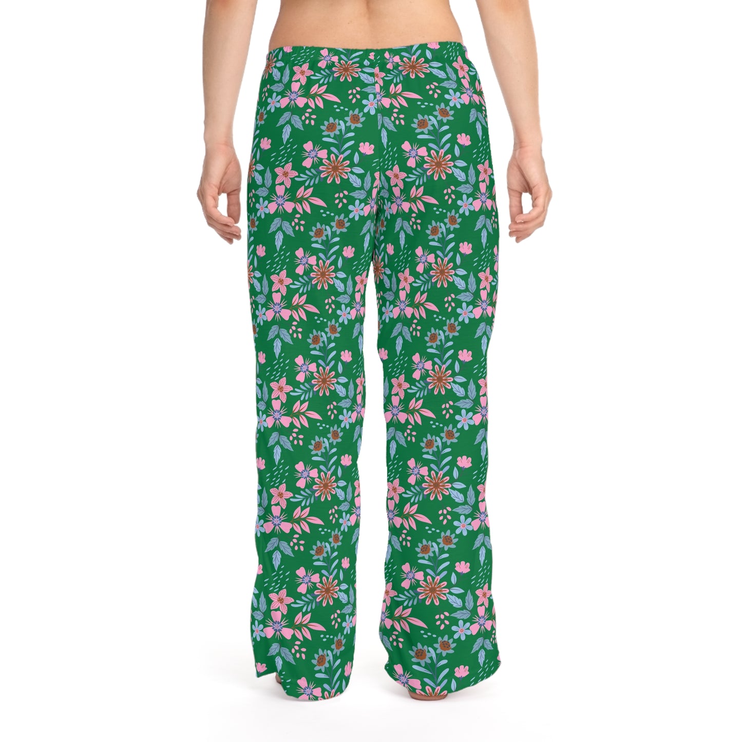 Women's Pajama Pants - Floral - Green