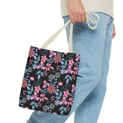 Tote Bag - Floral - Black