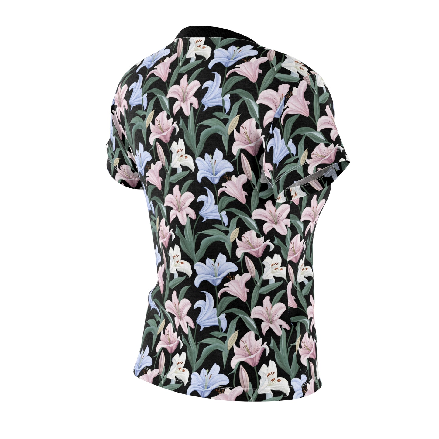 Women's Cut & Sew Tee - Flower Floret Print - Black