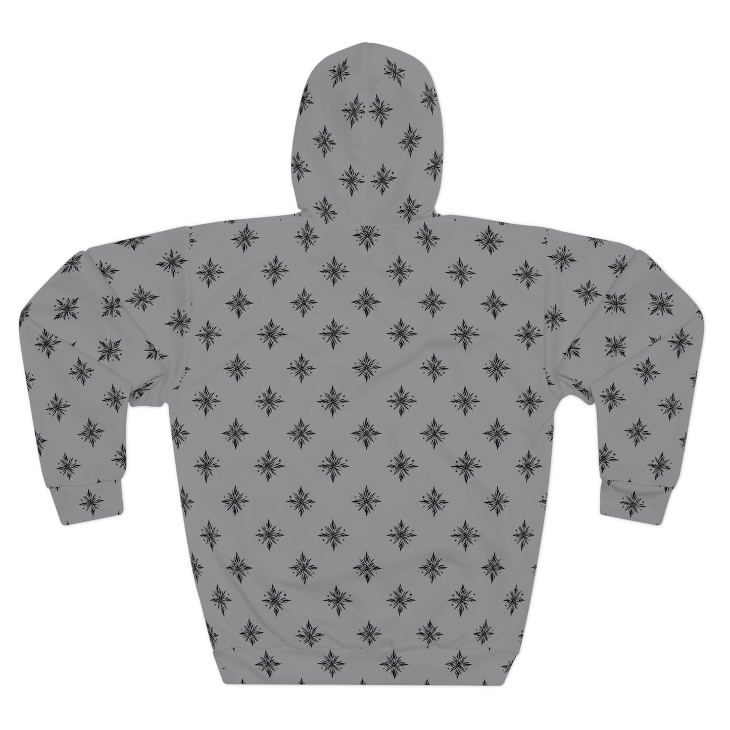 Unisex Pullover Hoodie Geometric Snowflake 001 Grey