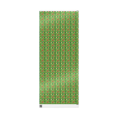 Wrapping Papers Christmas Elves Dance Green