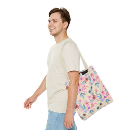 Tote Bag - Floral - Beige