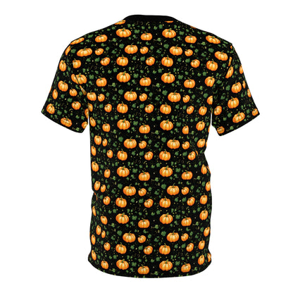 Unisex Cut & Sew Tee Fall Pumpkin with Vines