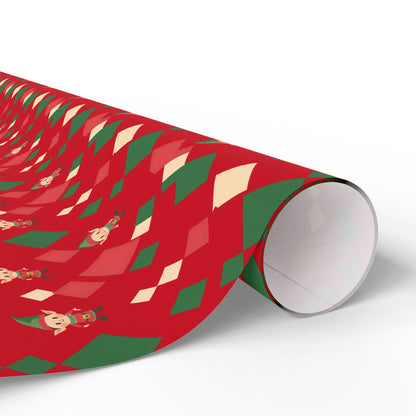 Wrapping Papers Christmas Elves Dance Red