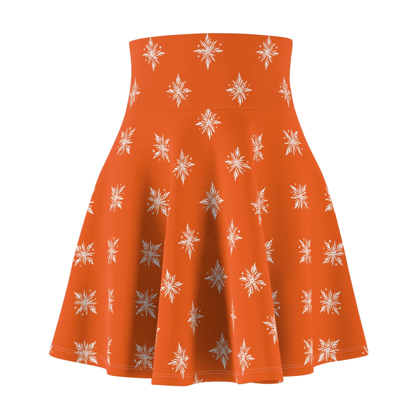 Women's Skater Skirt Geometric Snowflake Orange