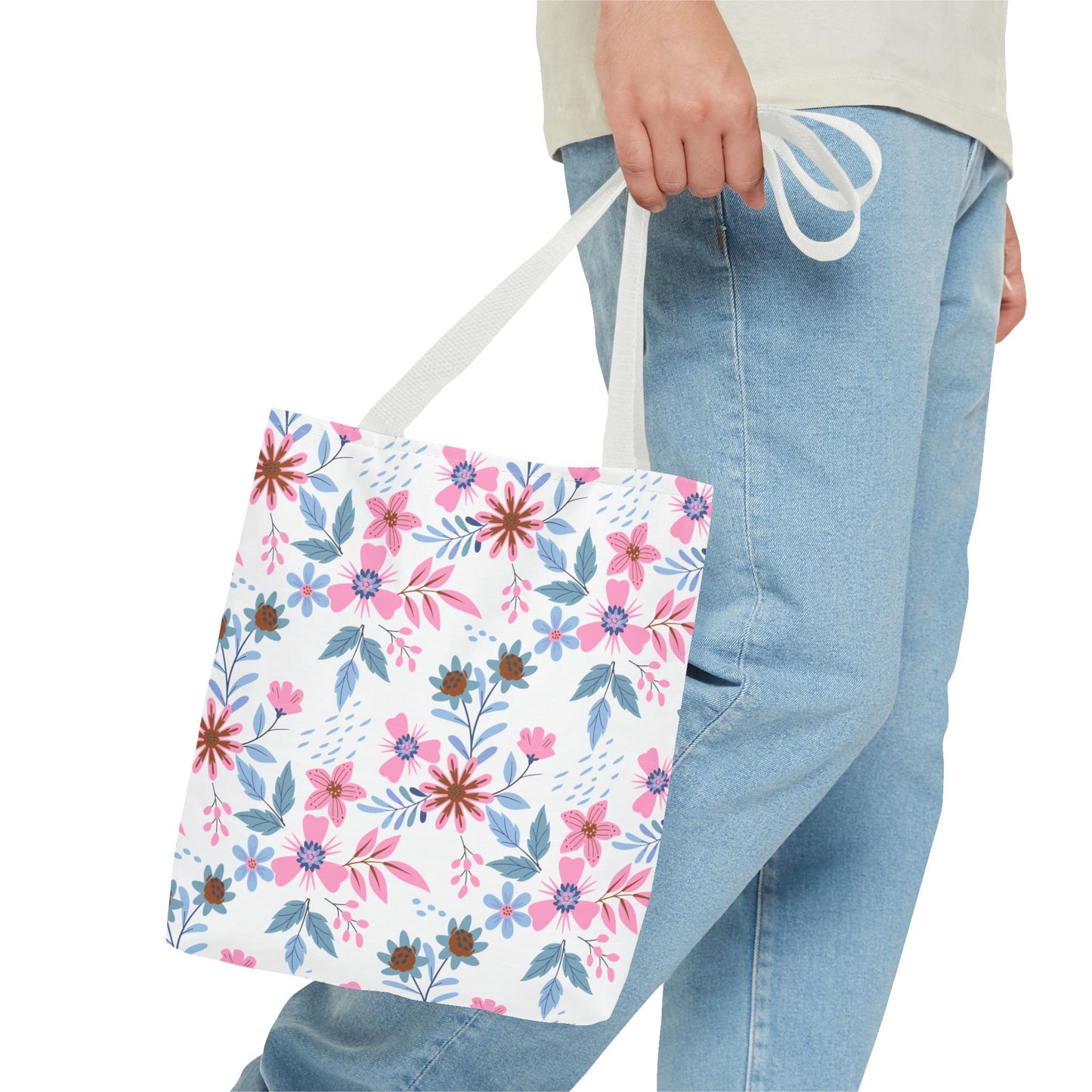 Tote Bag - Floral - White