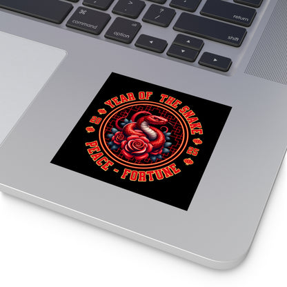 Year of the Snake 2025 Vinyl Sticker Black Background