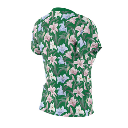 Women's Cut & Sew Tee - Flower Floret Print - Green