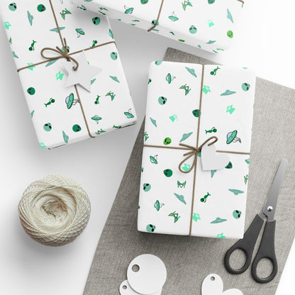 White-UFO Aliens - Wrapping Papers