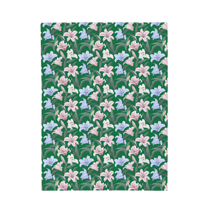 Velveteen Plush Blanket - Flower Floret - Green