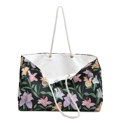 Weekender Bag - Flower  Bouquets - Black