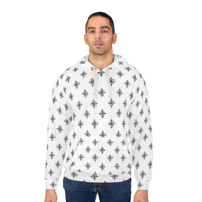 Unisex Pullover Hoodie Geometric Snowflake 001 White