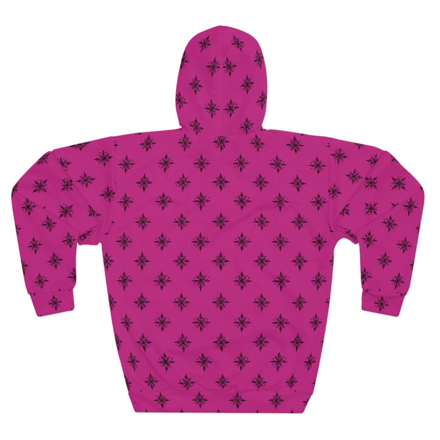 Unisex Pullover Hoodie Geometric Snowflake 001 Pink