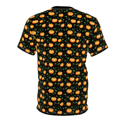 Unisex Cut & Sew Tee Fall Pumpkin with Vines