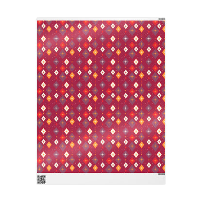 Wrapping Papers Christmas Diamond Stars Red