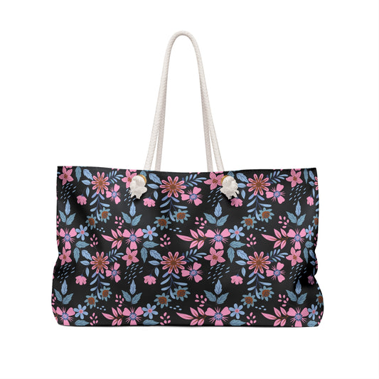 Weekender Bag - Floral - Black