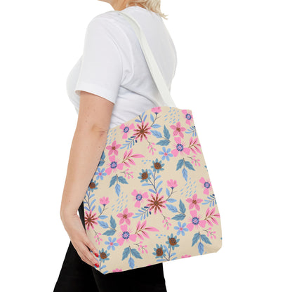 Tote Bag - Floral - Beige