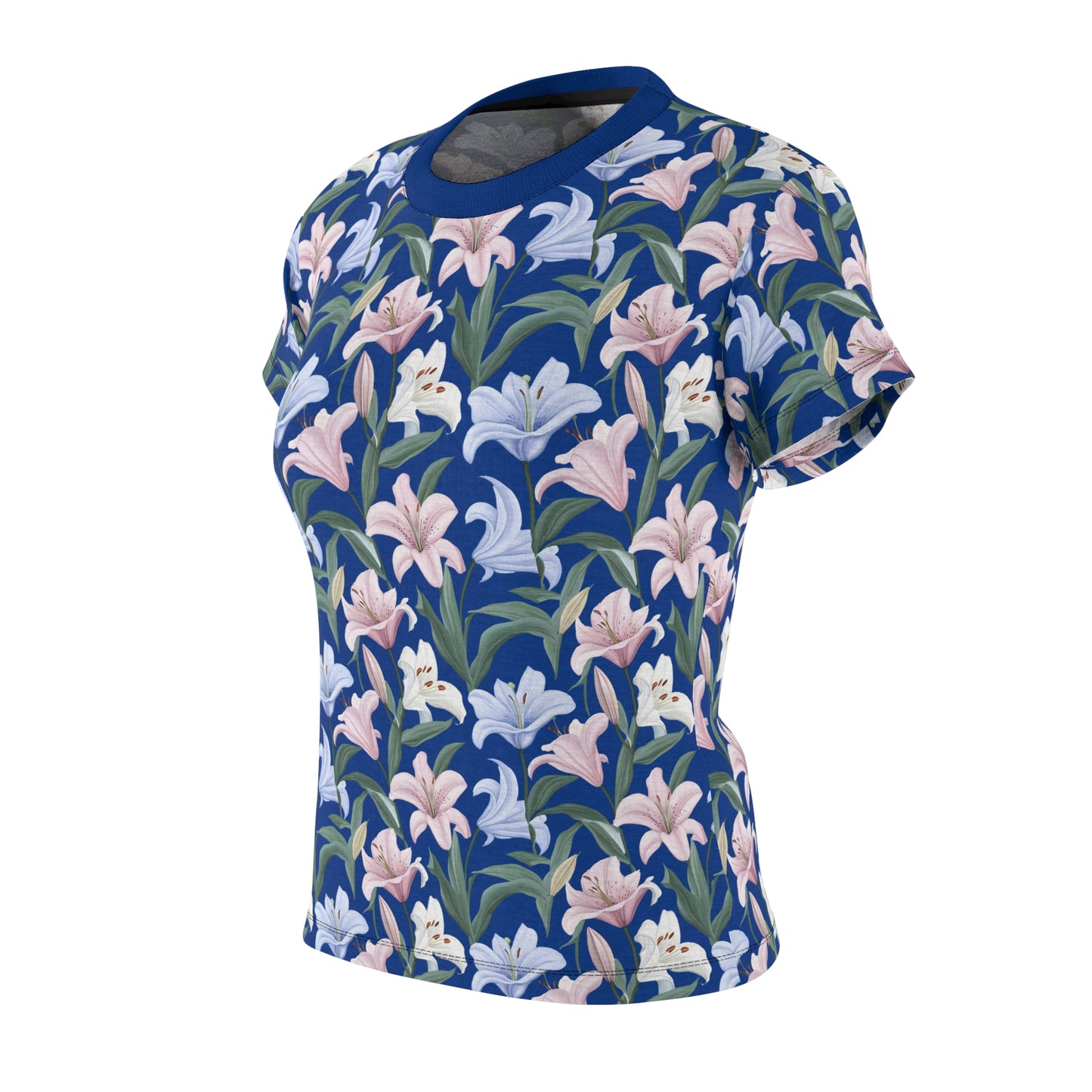 Women's Cut & Sew Tee - Flower Floret Print - Blue