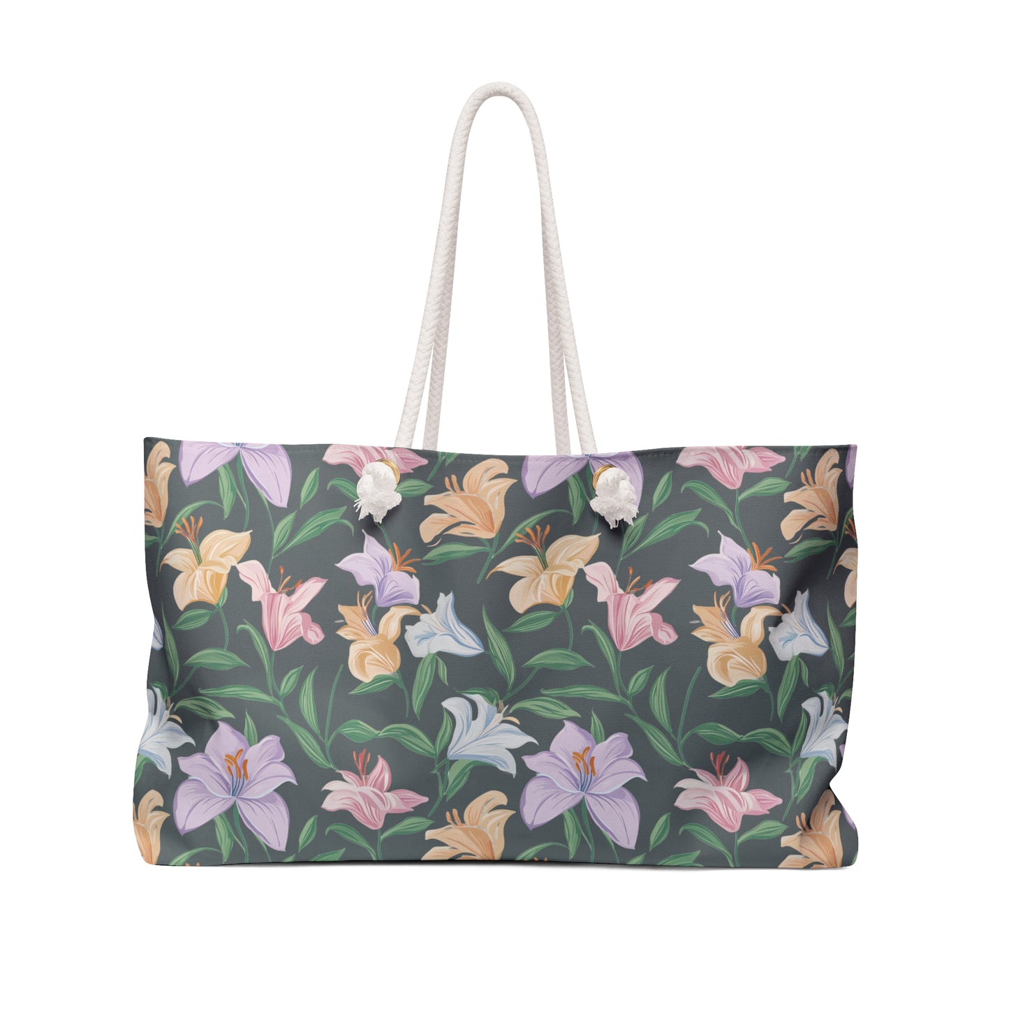 Weekender Bag - Flower  Bouquets - Grey