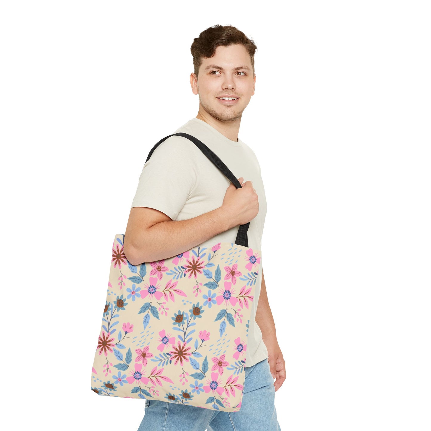 Tote Bag - Floral - Beige