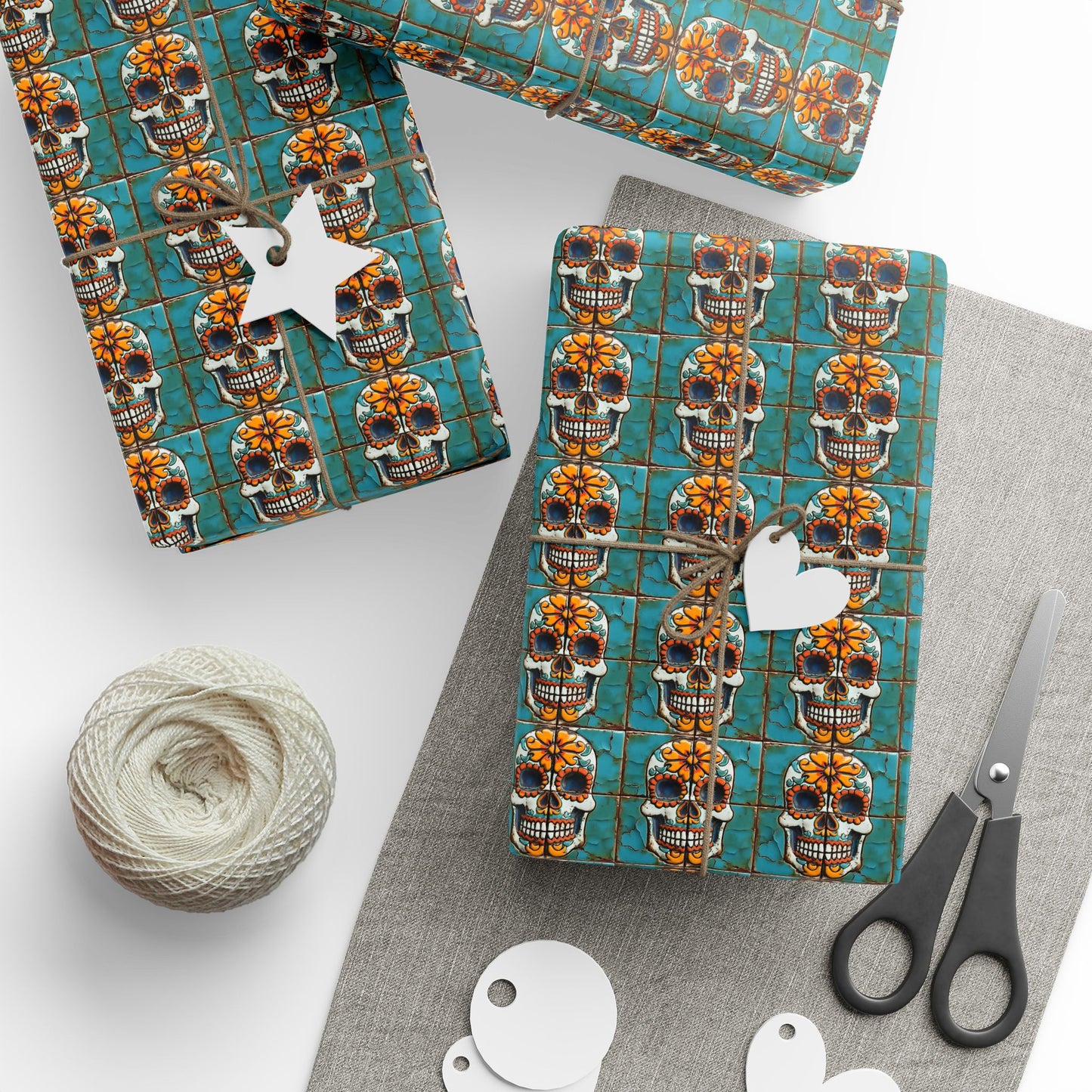 Wrapping Papers Day of the Dead Dia de Los Muertos - Sugar Skull Festive, Celebration Gift, 003