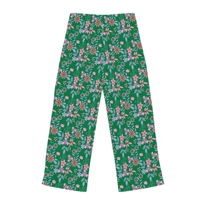 Women's Pajama Pants - Floral - Green