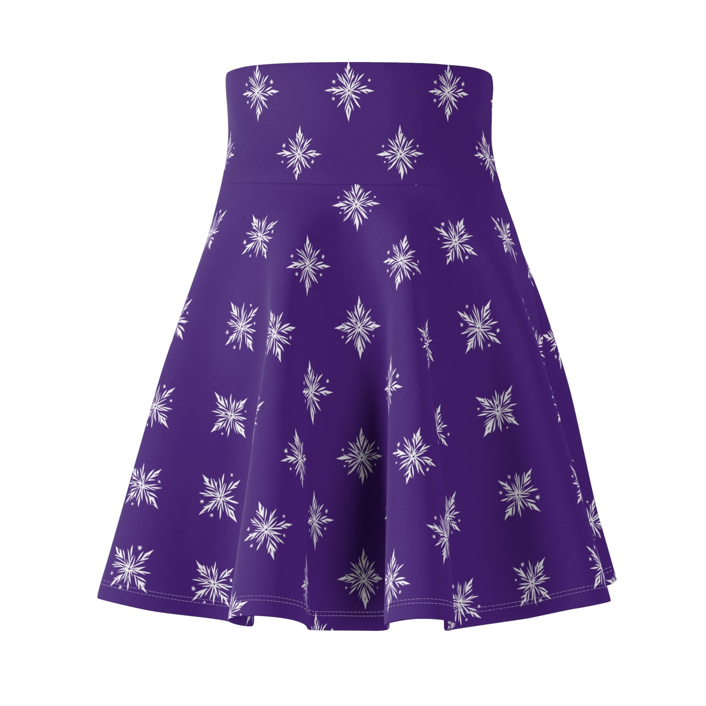 Women's Skater Skirt Geometric Snowflake Purple