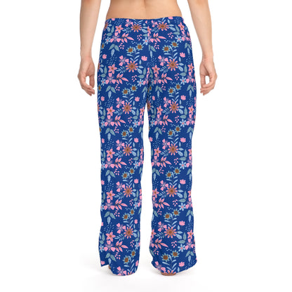 Women's Pajama Pants - Floral - Blue