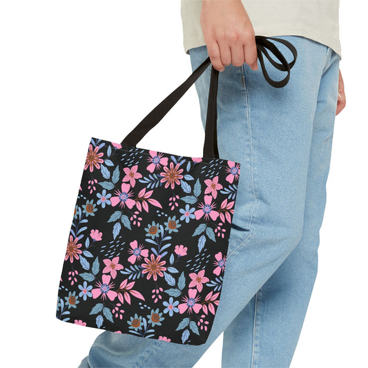 Tote Bag - Floral - Black