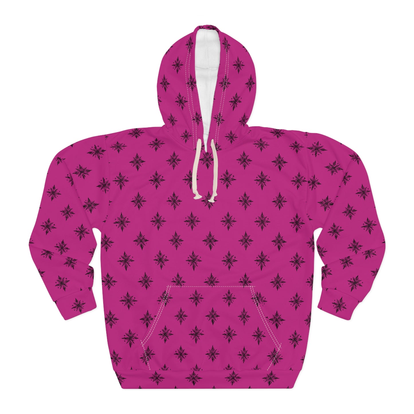 Unisex Pullover Hoodie Geometric Snowflake 001 Pink