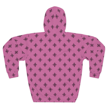 Unisex Pullover Hoodie Geometric Snowflake 001 Light Pink