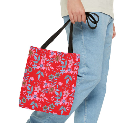 Tote Bag - Floral - Red