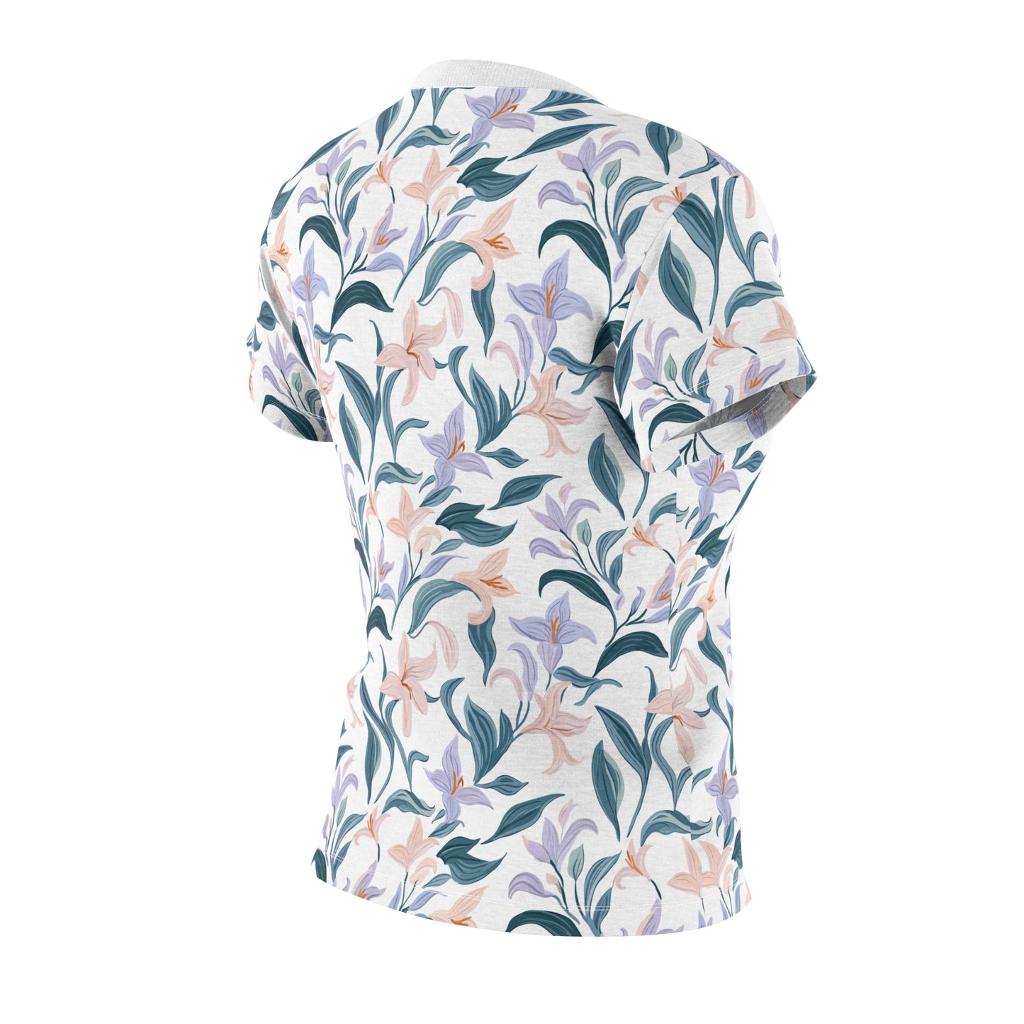 Women's Cut & Sew Tee - Flower Bloom Print - White