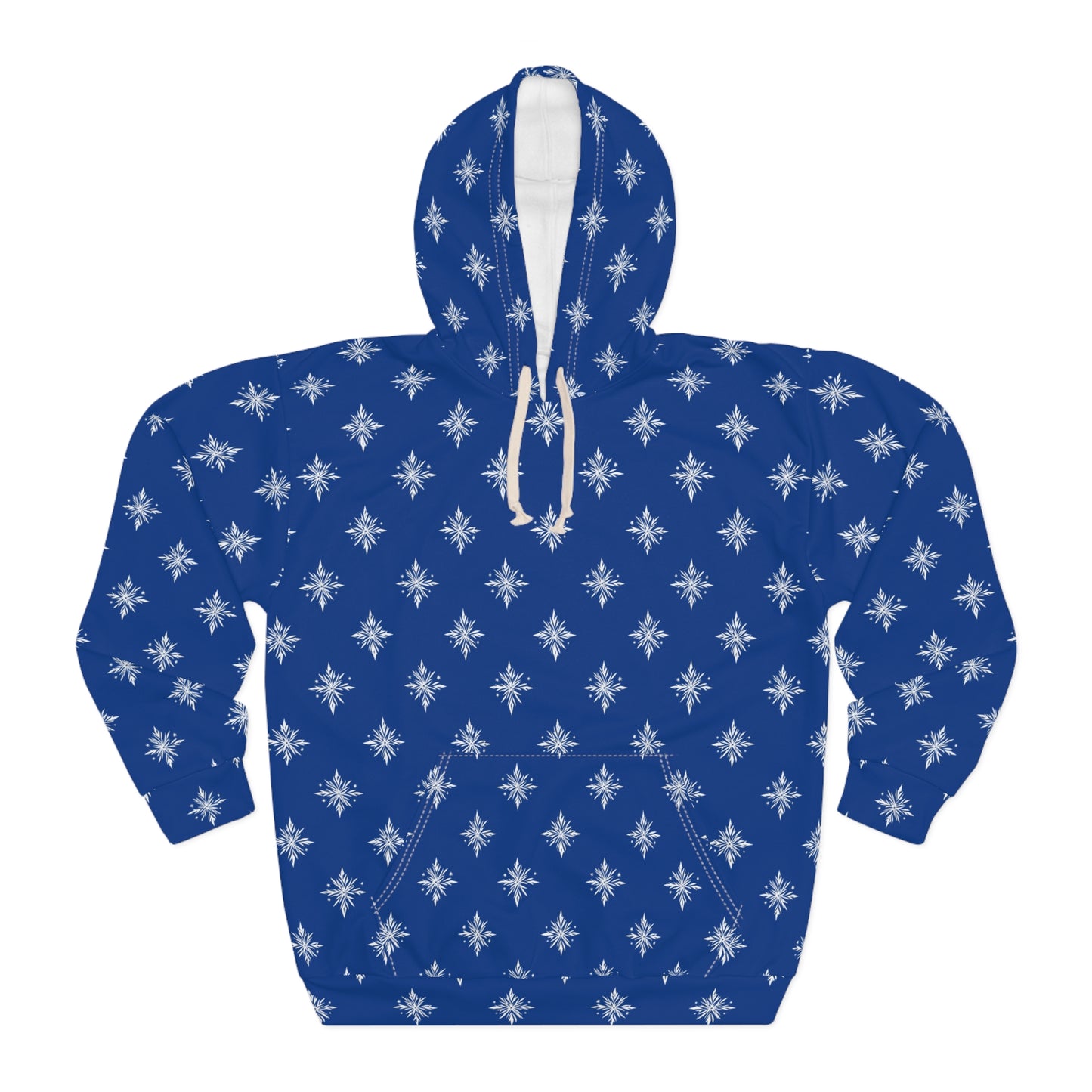 Unisex Pullover Hoodie Geometric Snowflake 002 Blue