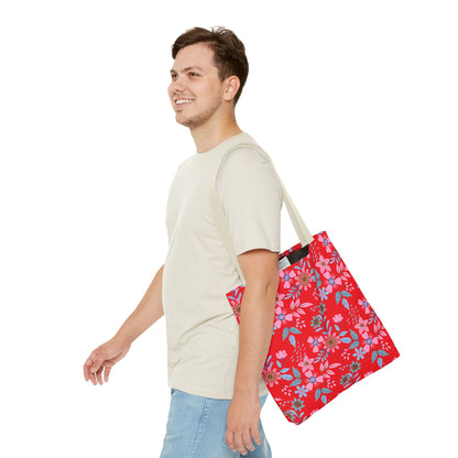 Tote Bag - Floral - Red