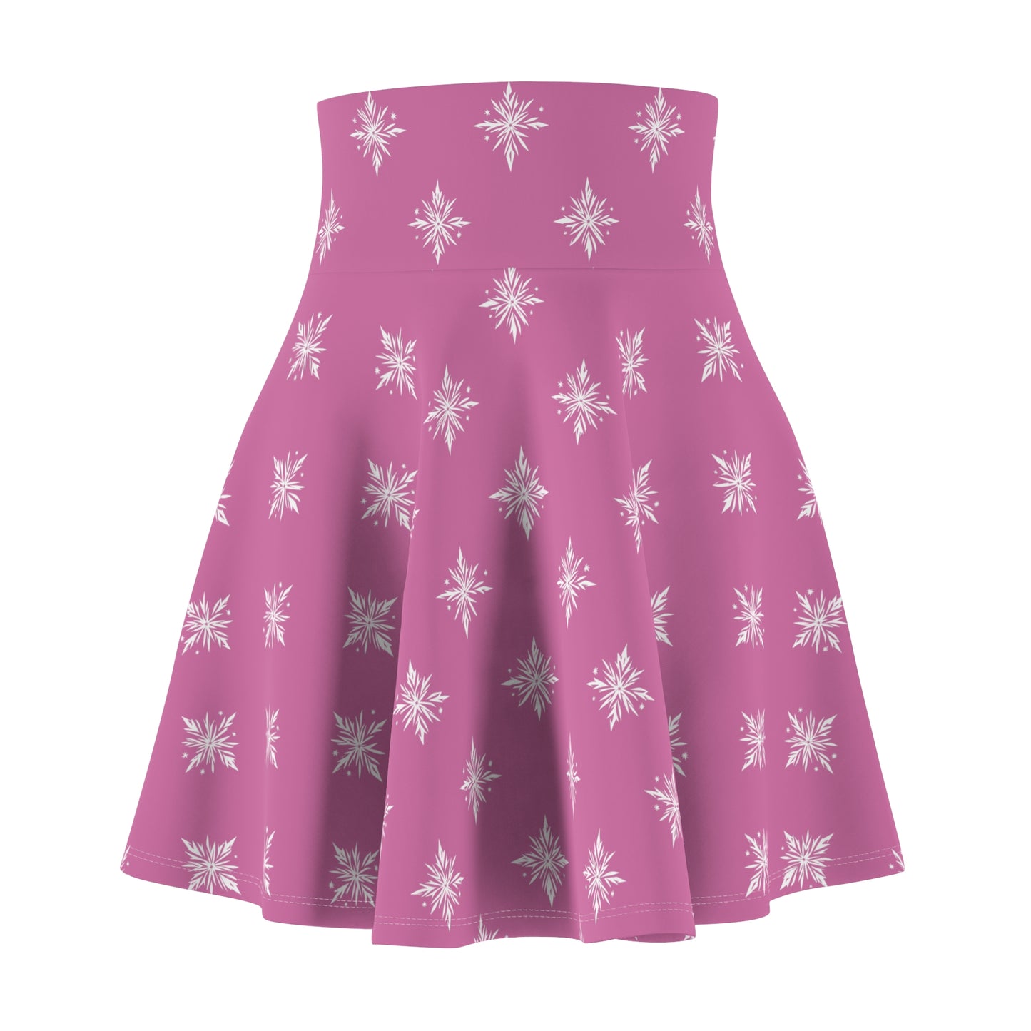 Women's Skater Skirt Geometric Snowflake Light Pink