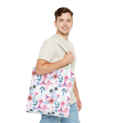 Tote Bag - Floral - White