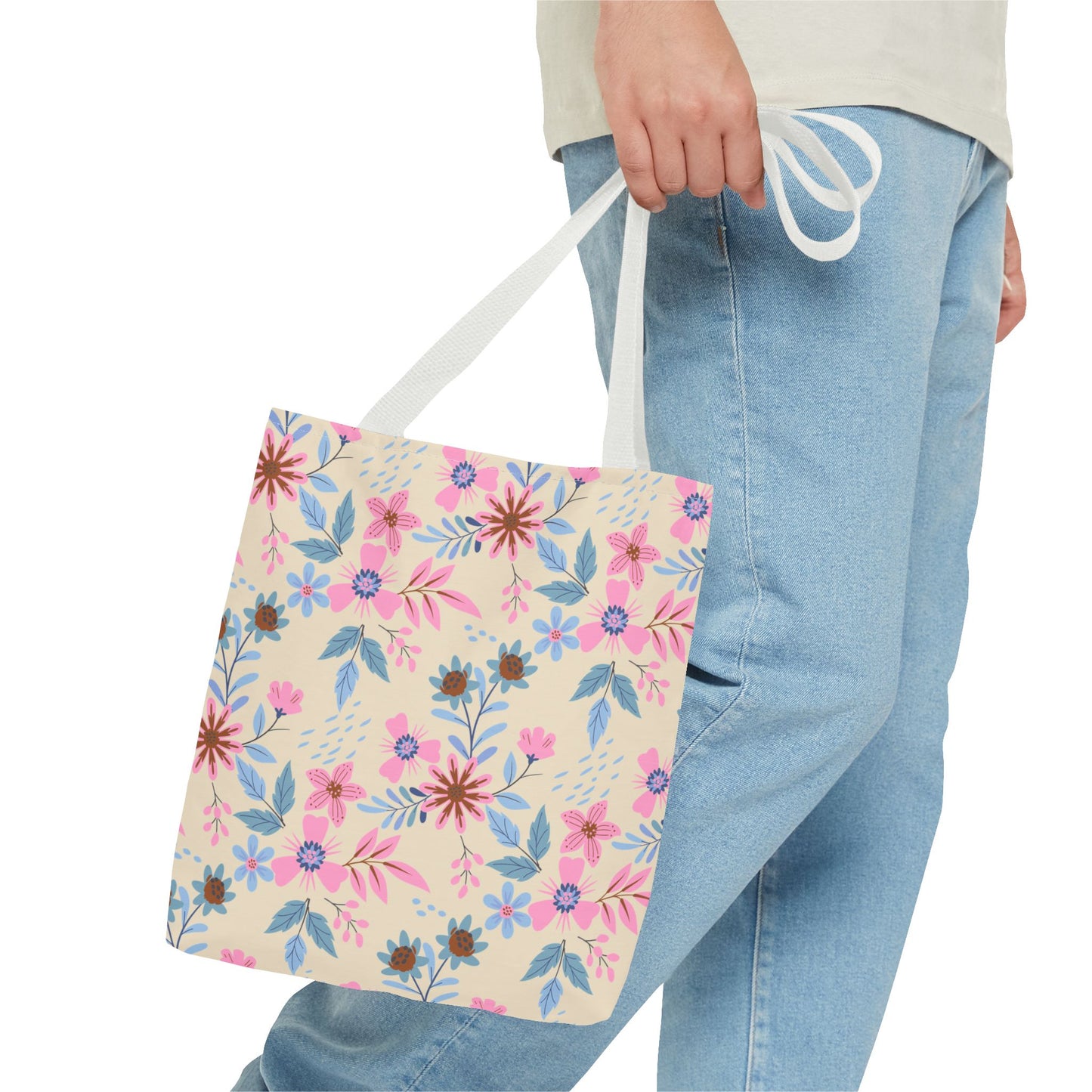 Tote Bag - Floral - Beige