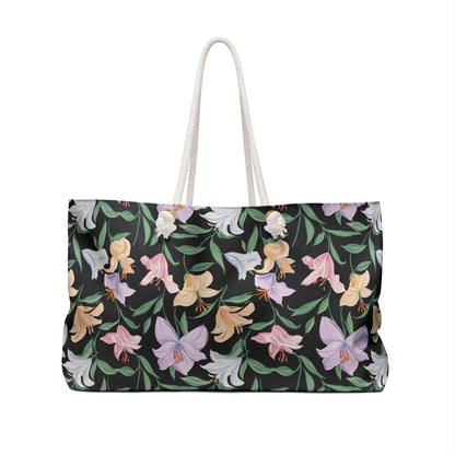 Weekender Bag - Flower  Bouquets - Black