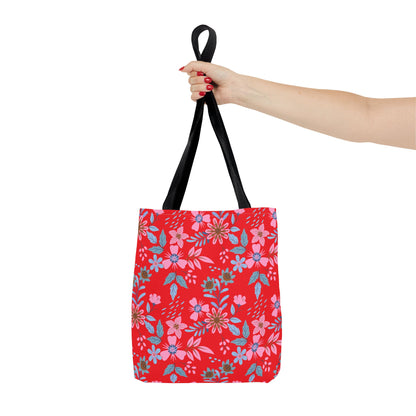 Tote Bag - Floral - Red