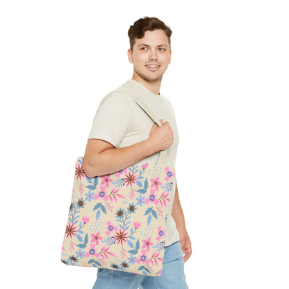 Tote Bag - Floral - Beige