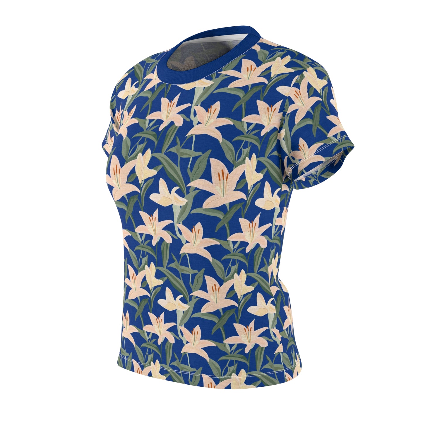 Women's Cut & Sew Tee - Flower Floret Print - Blue