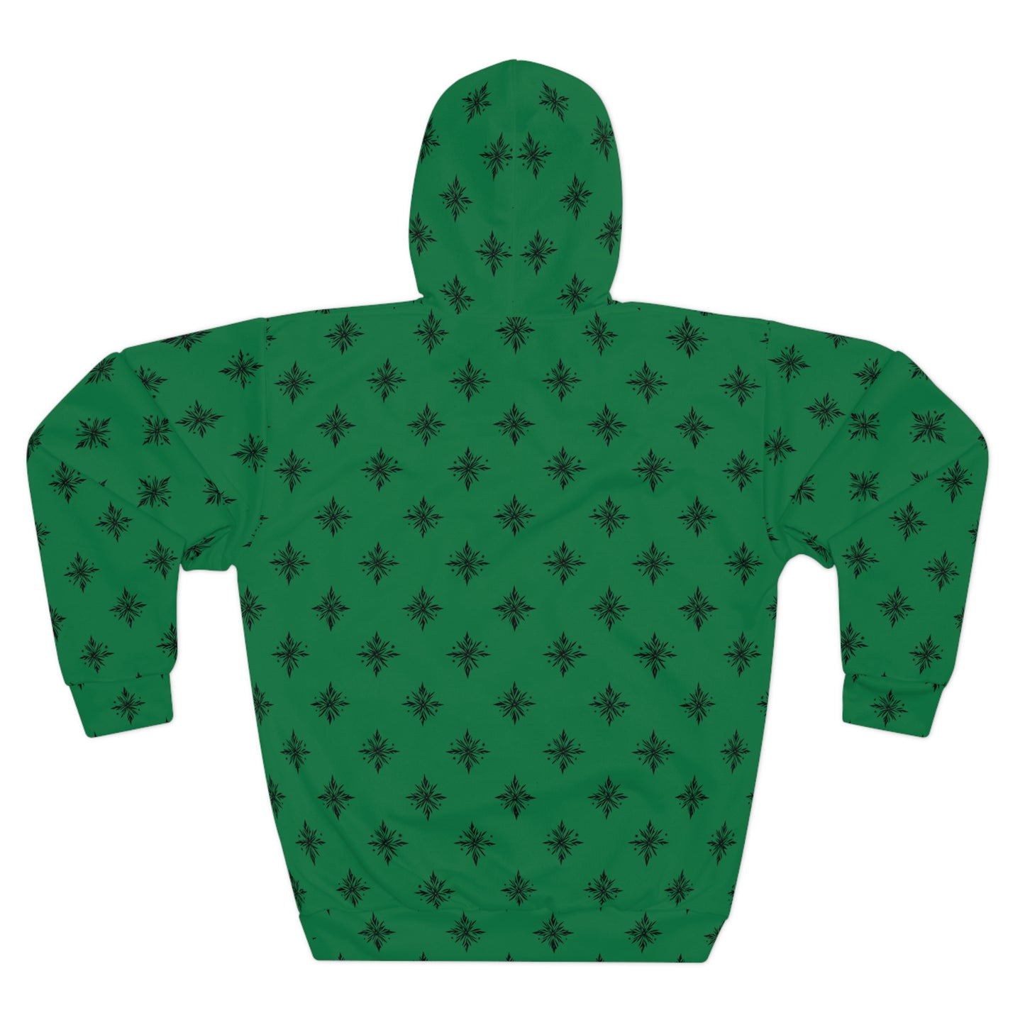 Unisex Pullover Hoodie Geometric Snowflake 001 Dark Green