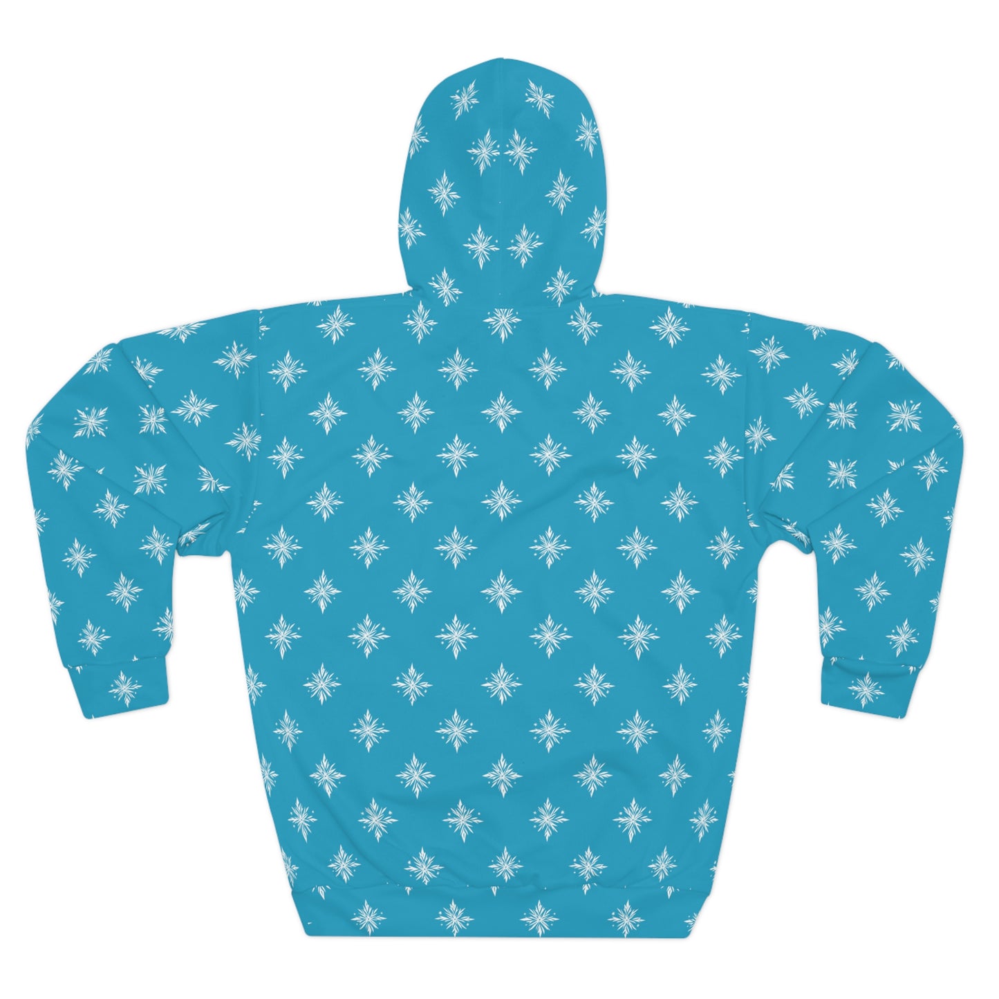 Unisex Pullover Hoodie Geometric Snowflake 002 Turquoise